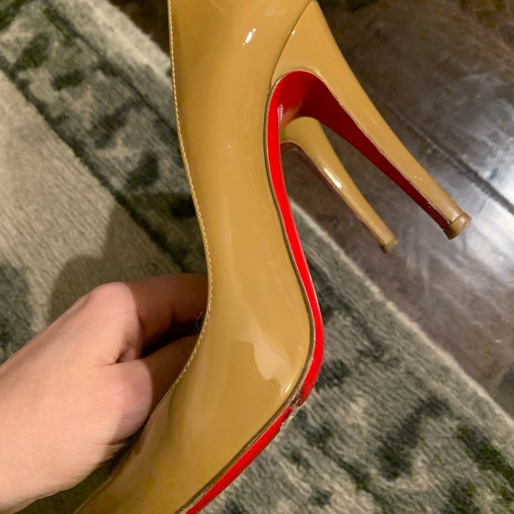 Camel patent Christian Louboutin Deco 100 heel 6.5 - Picture 6 of 8